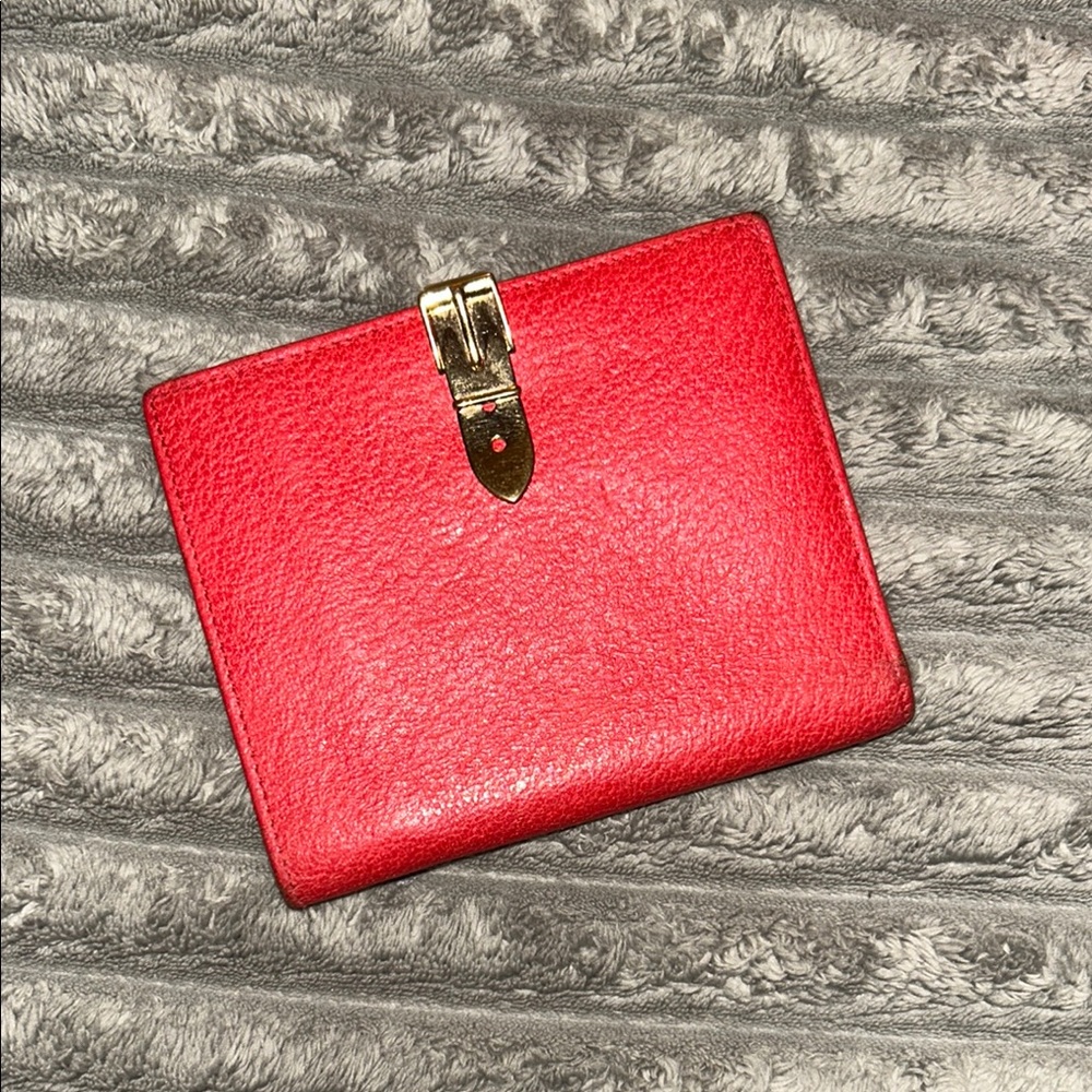 Vintage GUCCI Bifold belt wallet Leather RED